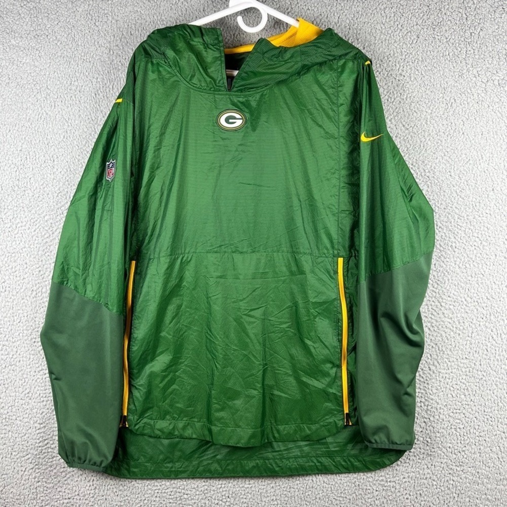 Green‎ Bay Packers Nike On Field Alpha Fly Rush NFL Windbreaker Size XXL Green